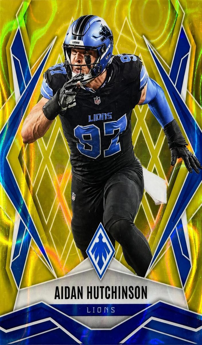 2025 Panini Phoenix Football Yellow Lava Aidan Hutchinson #21
