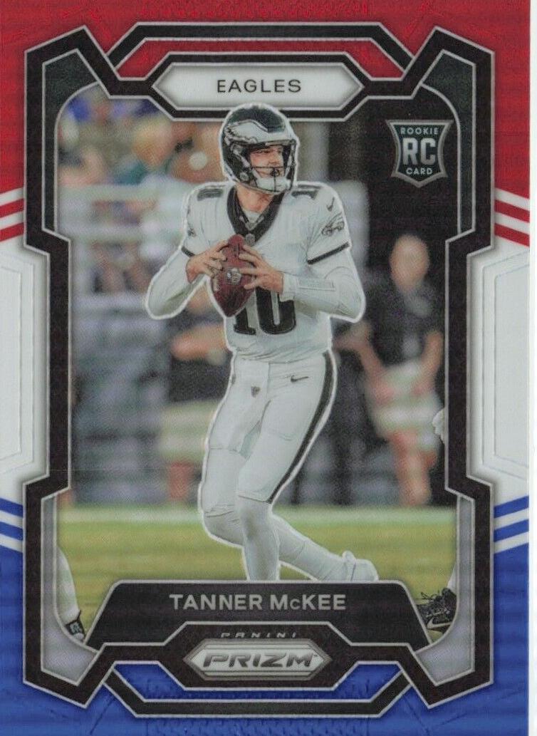 2023 Panini Prizm Football Red White Blue Tanner McKee #383