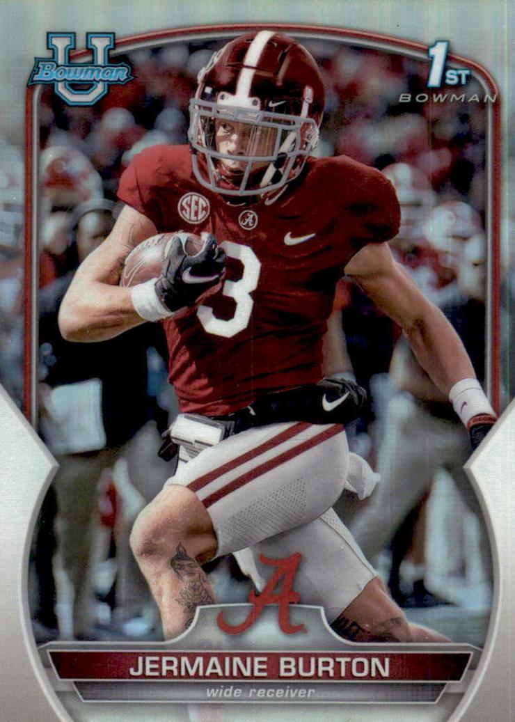 2022 Bowman University Chrome Football Refractor Jermaine Burton #62 SGC 9.5