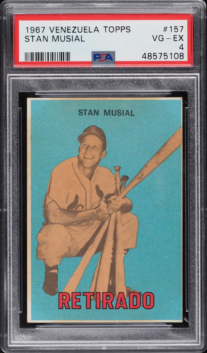 1967 Topps Venezuelan Baseball Stan Musial #157 PSA 3