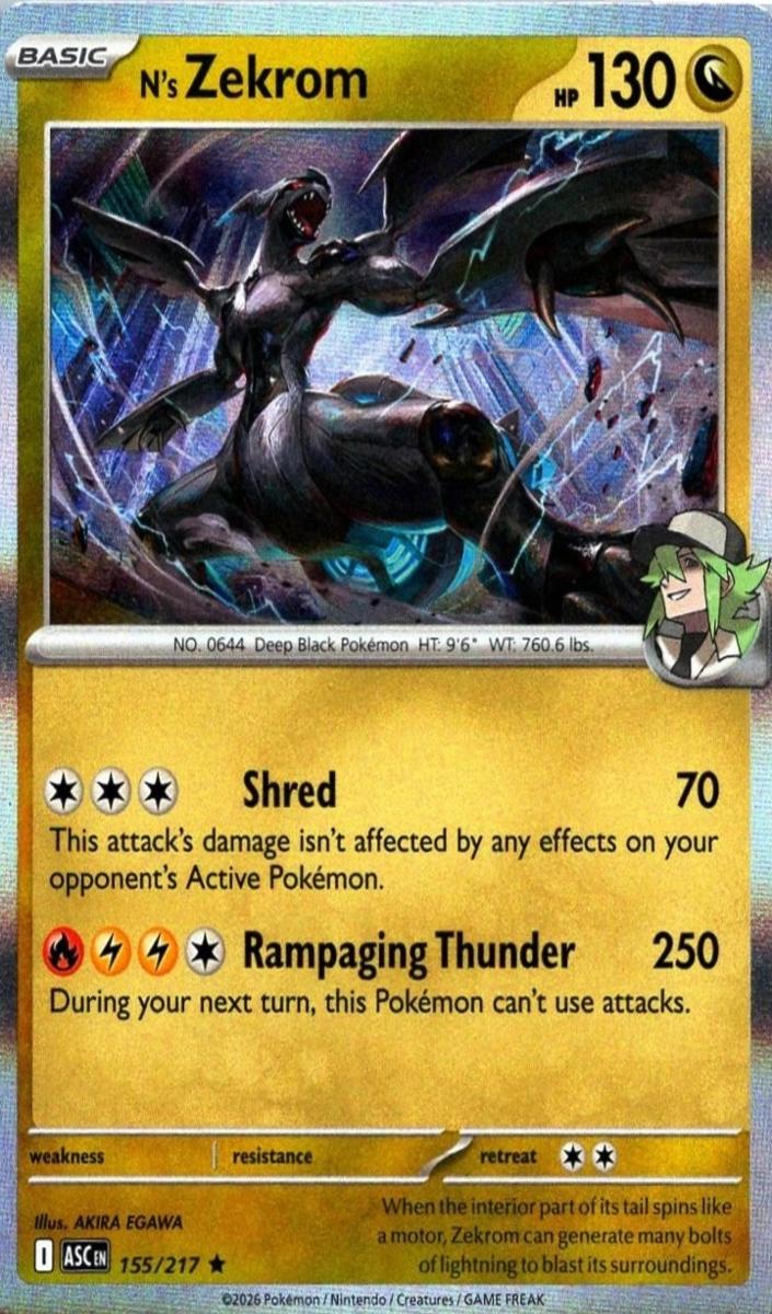2026 Pokemon Mega Evolution Ascended Heroes N's Zekrom #155