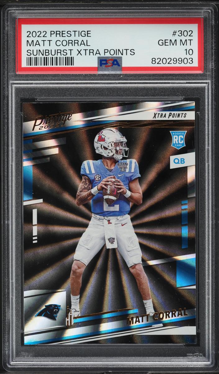 2022 Panini Prestige Football Xtra Points Sunburst Matt Corral #302