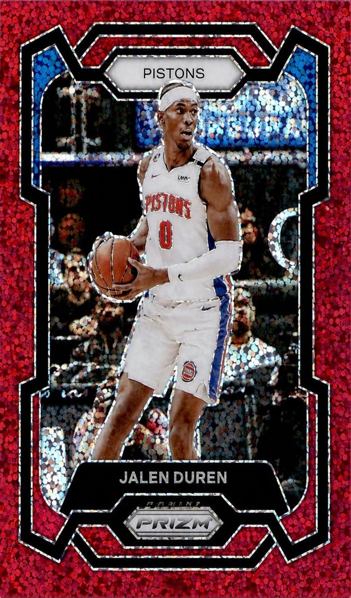 2023 Panini Prizm Basketball Red Sparkle Jalen Duren #210