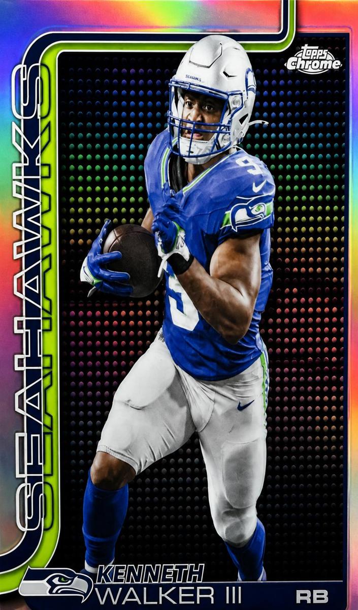 2025 Topps Chrome Football Lightboard Logo Variation Kenneth Walker III #276