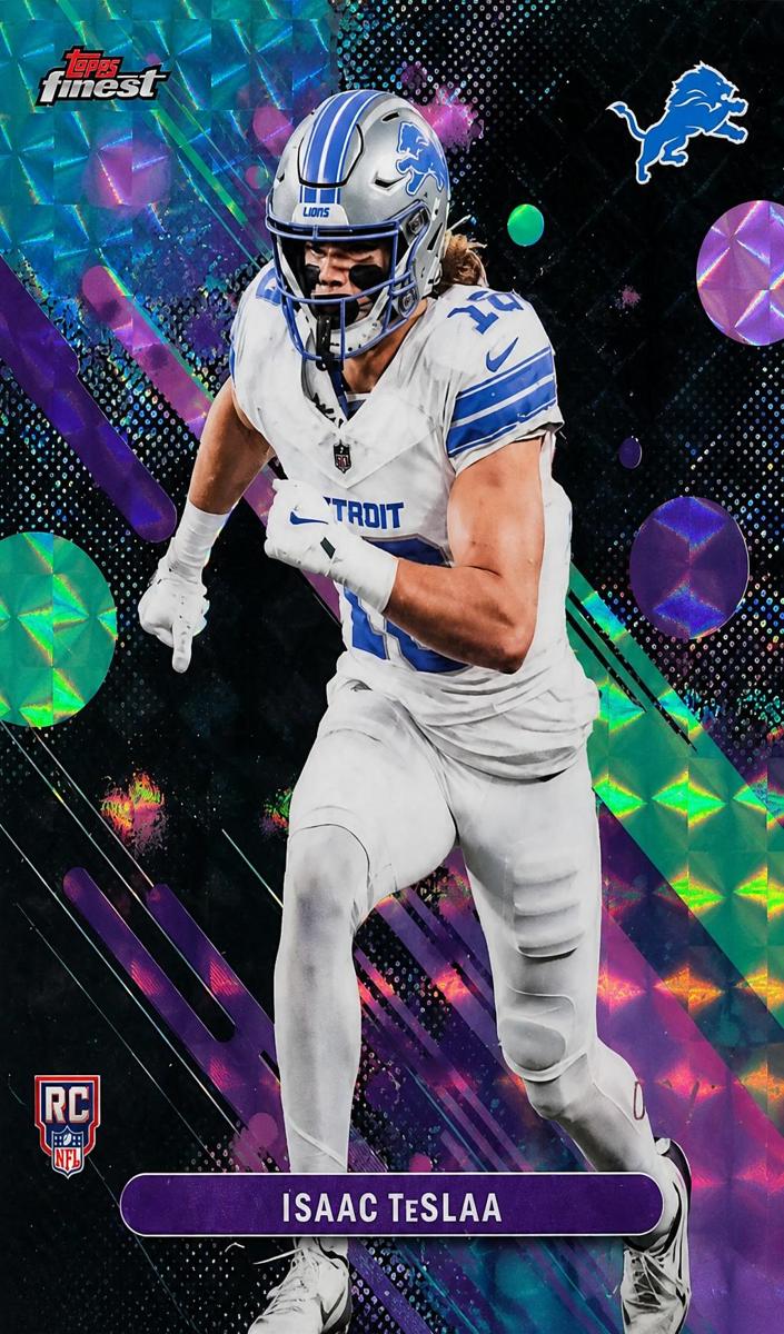 2025 Topps Finest Football Black Geometric Isaac TeSlaa #31