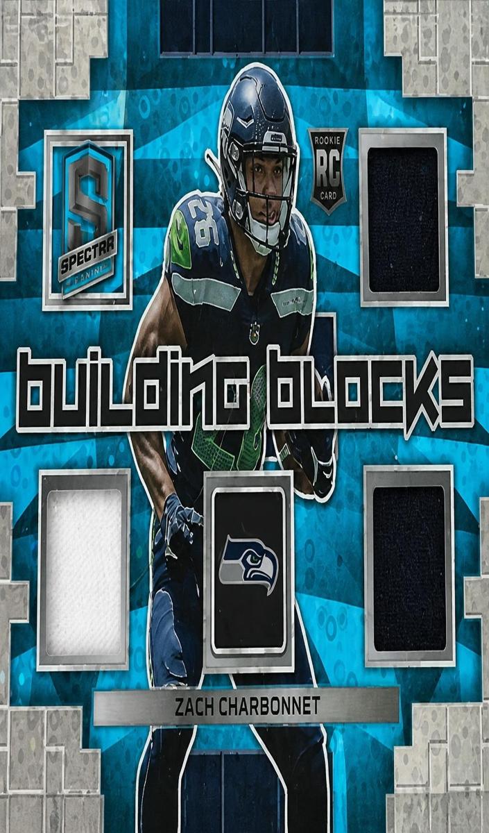 2023 Panini Spectra Football Neon Blue Zach Charbonnet #BBL-ZCH