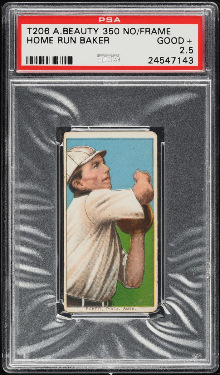 1909-11 T206 Baseball No Frame Back Home Run Baker #NNO PSA 4