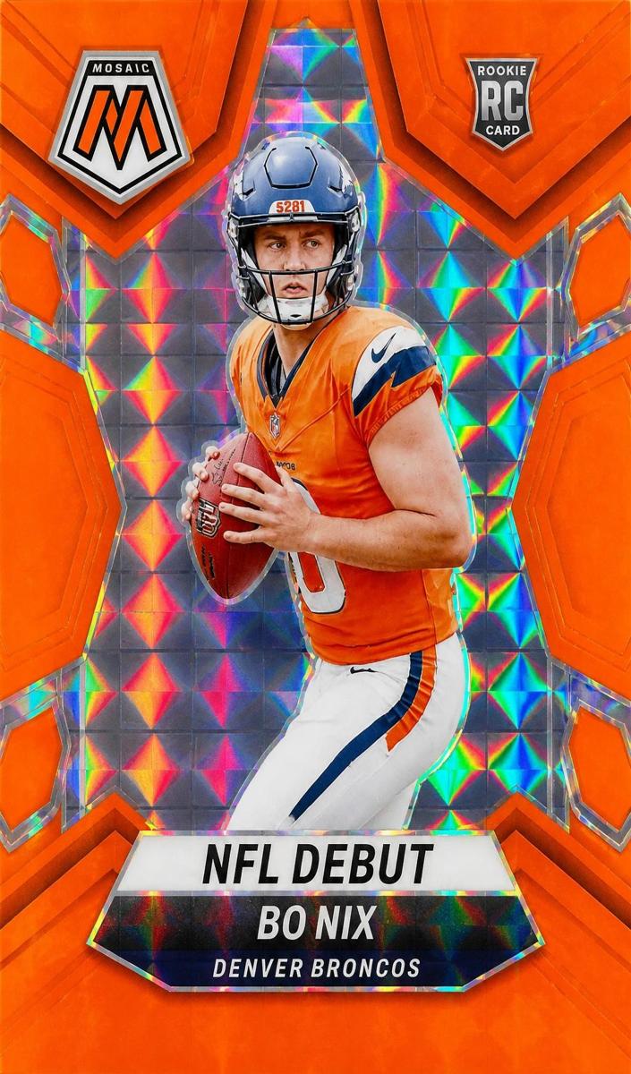2024 Panini Mosaic Football Orange Fluorescent Bo Nix #271
