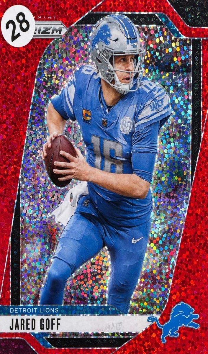 2024 Panini Prizm Football Red Sparkle Jared Goff #92