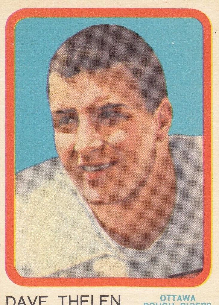 1963 Topps CFL Football Dave Thelen #52 PSA 8