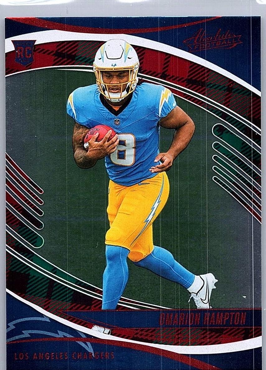 2025 Panini Absolute Football Red and Green Omarion Hampton #166
