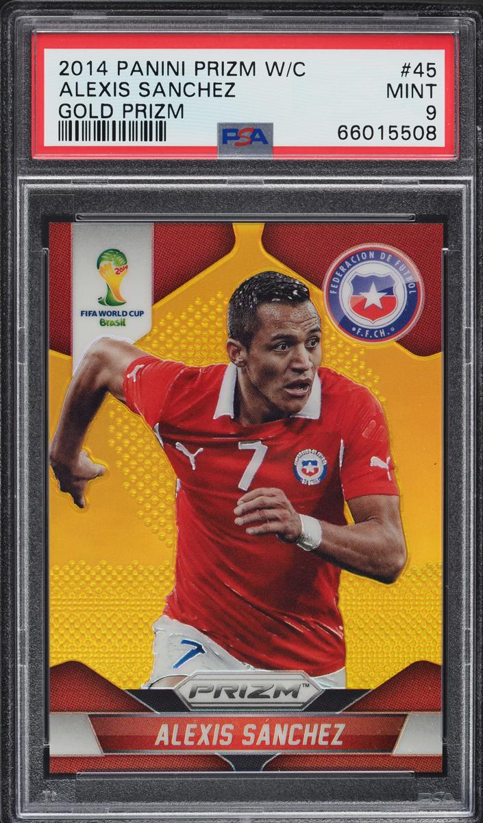 2014 Panini Prizm World Cup Soccer Gold Alexis Sanchez #45 PSA 9