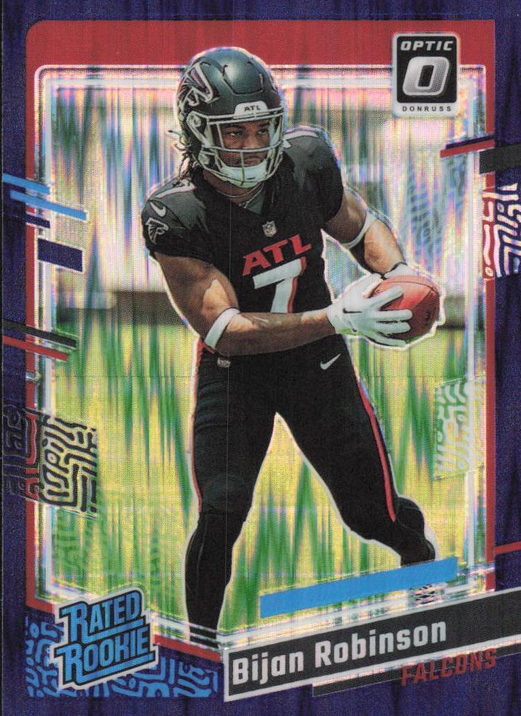 2023 Donruss Optic Football Purple Shock Bijan Robinson #206 RAW Ungraded