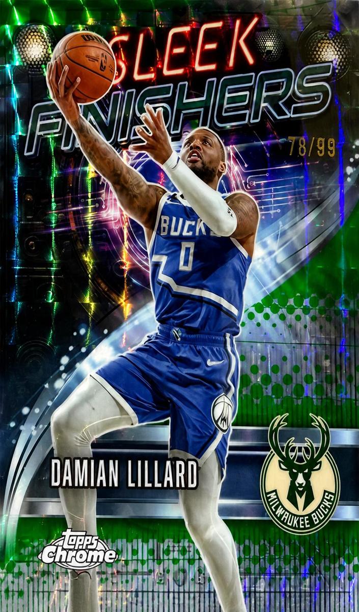2025 Topps Chrome Basketball Green Refractor Damian Lillard #SF-9