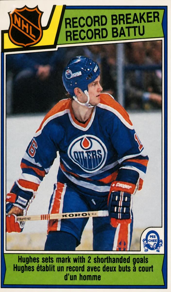 1983 O-Pee-Chee Hockey Record Breaker Pat Hughes #213 PSA 9