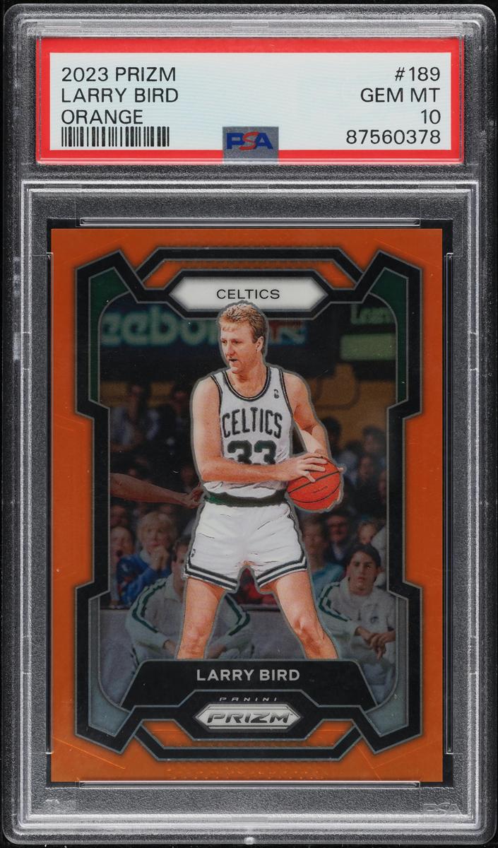 2023 Panini Prizm Basketball Orange Larry Bird #189 PSA 10