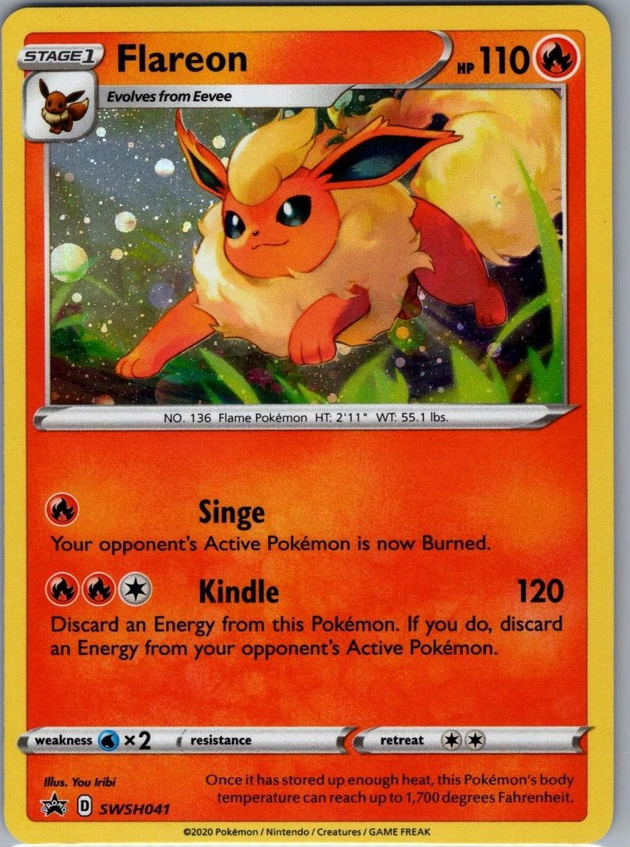 2020 Pokemon SWSH Black Star Promo Flareon #SWSH041 PSA 10