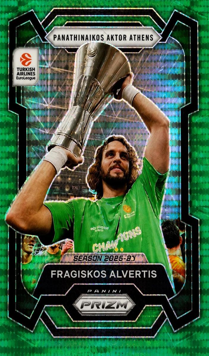 2023 Panini Prizm Turkish Airlines EuroLeague Basketball Green Pulsar Fragiskos Alvertis #31