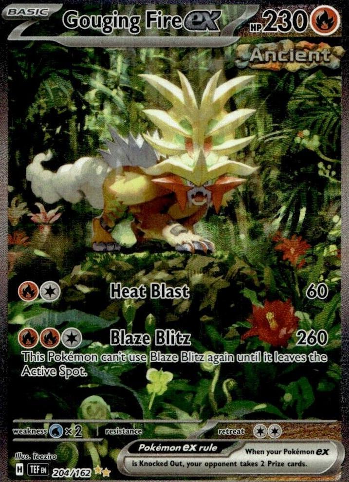 2024 Pokemon Scarlet & Violet Temporal Forces Gouging Fire #204 PSA 9
