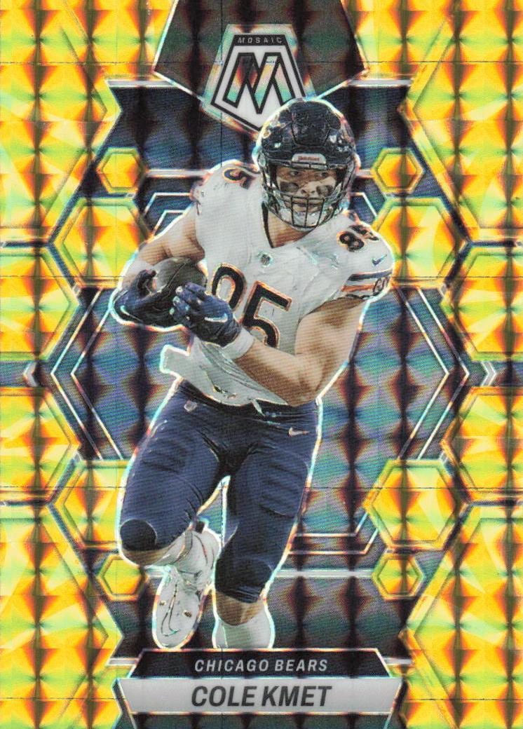2023 Panini Mosaic Football Reactive Yellow Cole Kmet #35