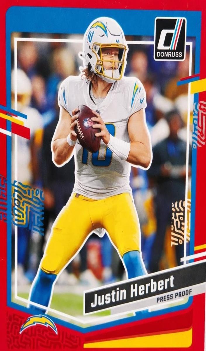 2023 Panini Donruss Football Press Proof Red Justin Herbert #158