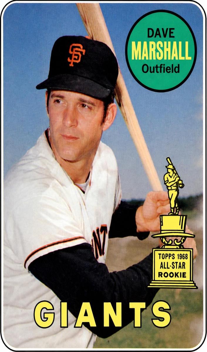 1969 Topps Baseball Yellow Letters Dave Marshall #464