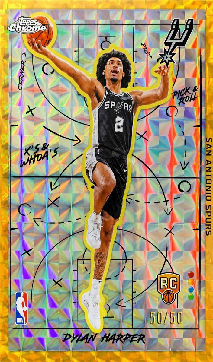 2025 Topps Chrome Basketball Geometric Gold Refractor Dylan Harper #XW-9 PSA 10