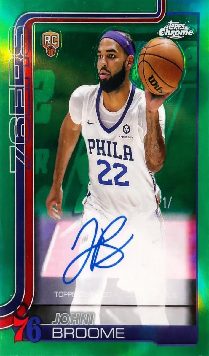 2025 Topps Chrome Basketball Green Refractor Johni Broome #TCAR-JBE