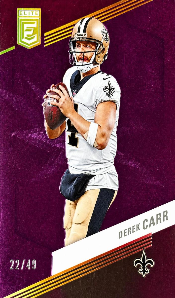 2023 Donruss Elite Football Purple Derek Carr #27