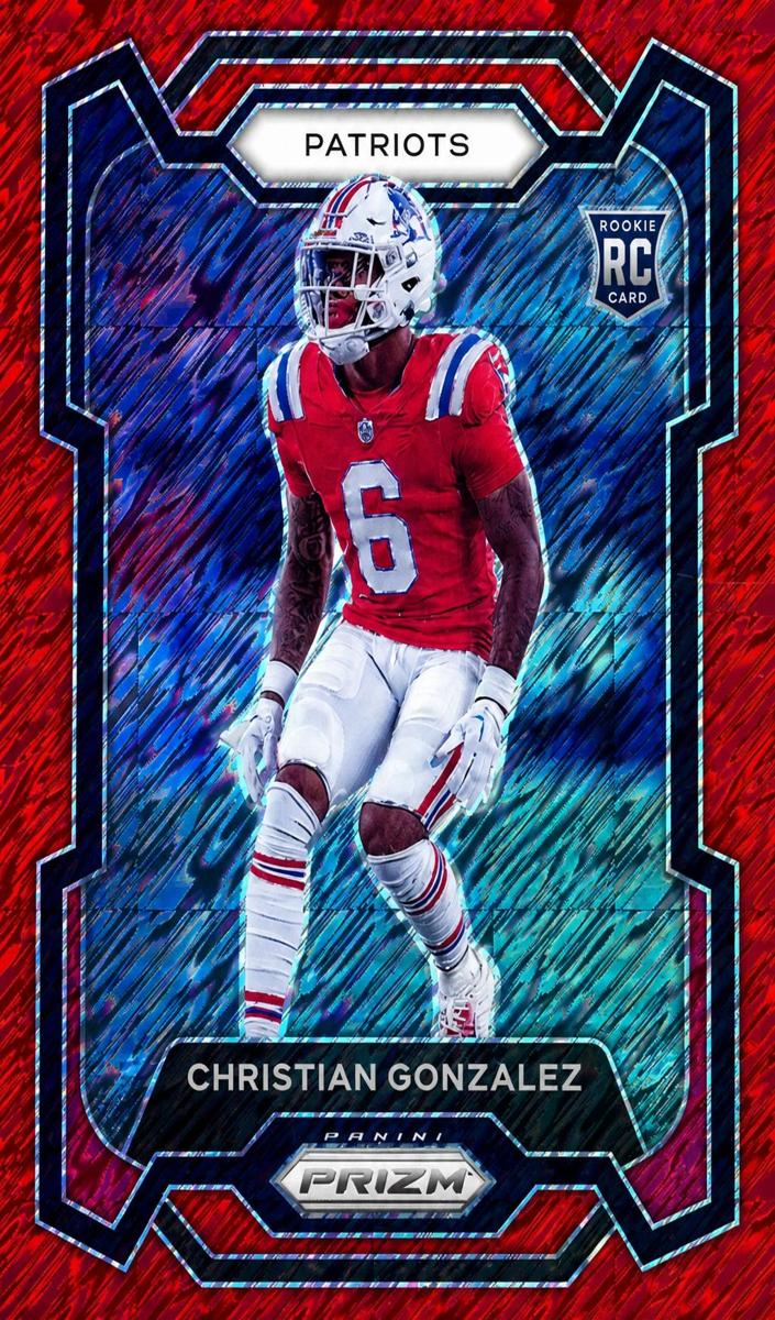 2023 Panini Prizm Football Red Shimmer Christian Gonzalez #369