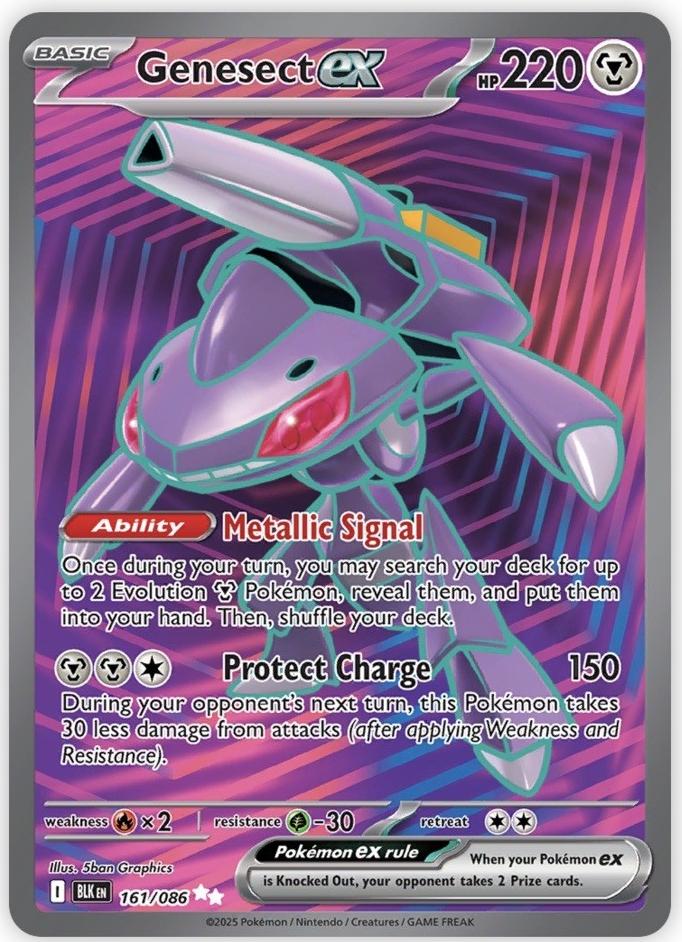 2025 Pokemon Scarlet & Violet Black Bolt Genesect EX #161 PSA 9