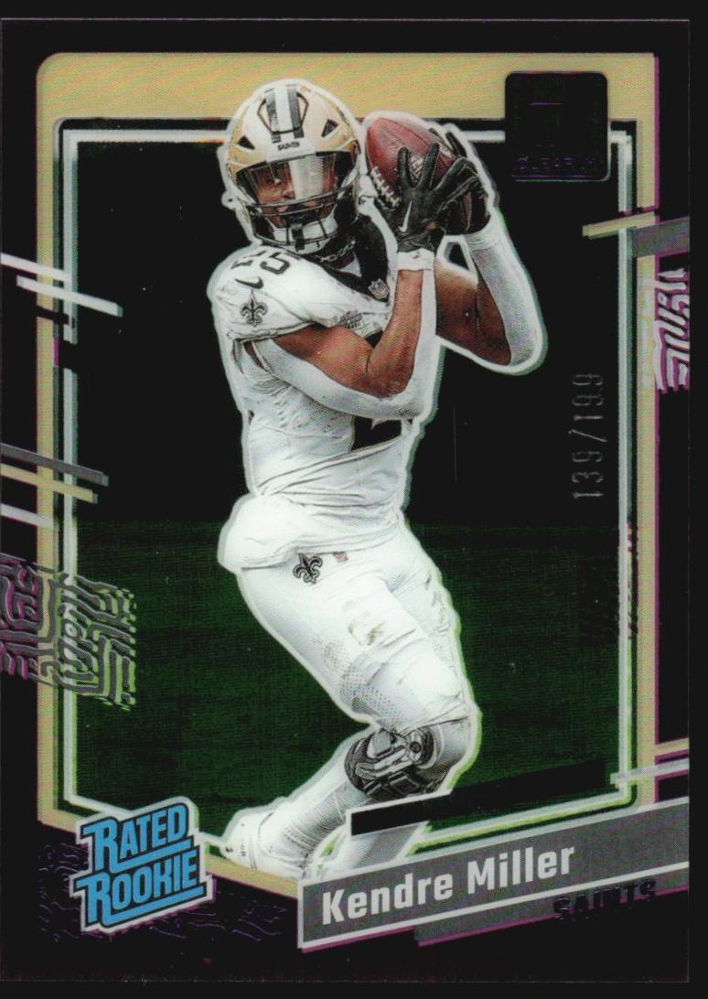 2023 Panini Clearly Donruss Football Purple Kendre Miller #72 PSA 9