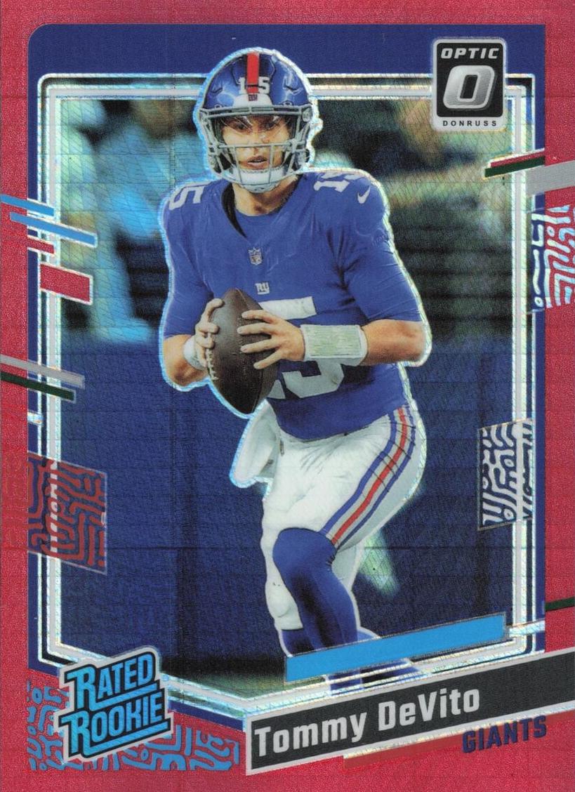 2023 Donruss Optic Football Red Hyper Tommy DeVito #280 PSA 10