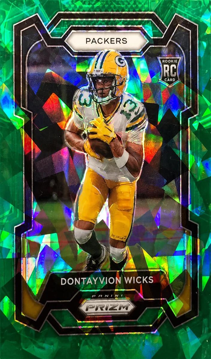 2023 Panini Prizm Football Green Ice Dontayvion Wicks #333 PSA 10