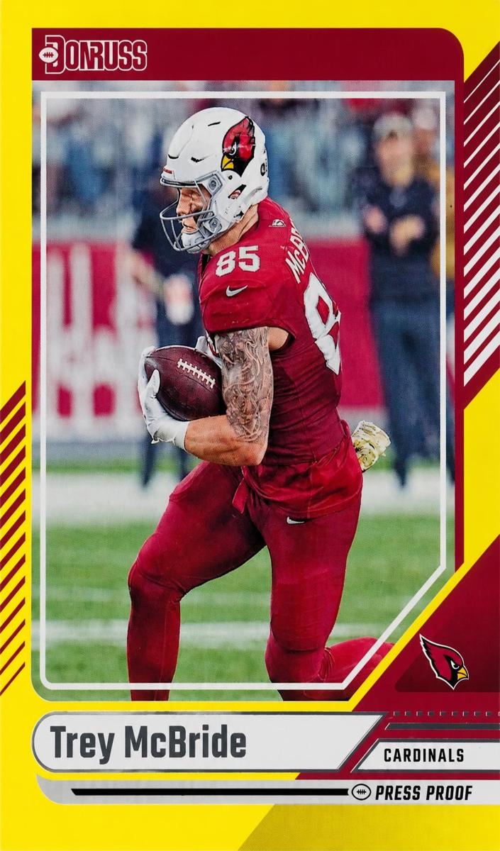 2024 Panini Donruss Football Press Proof Yellow Trey McBride #118