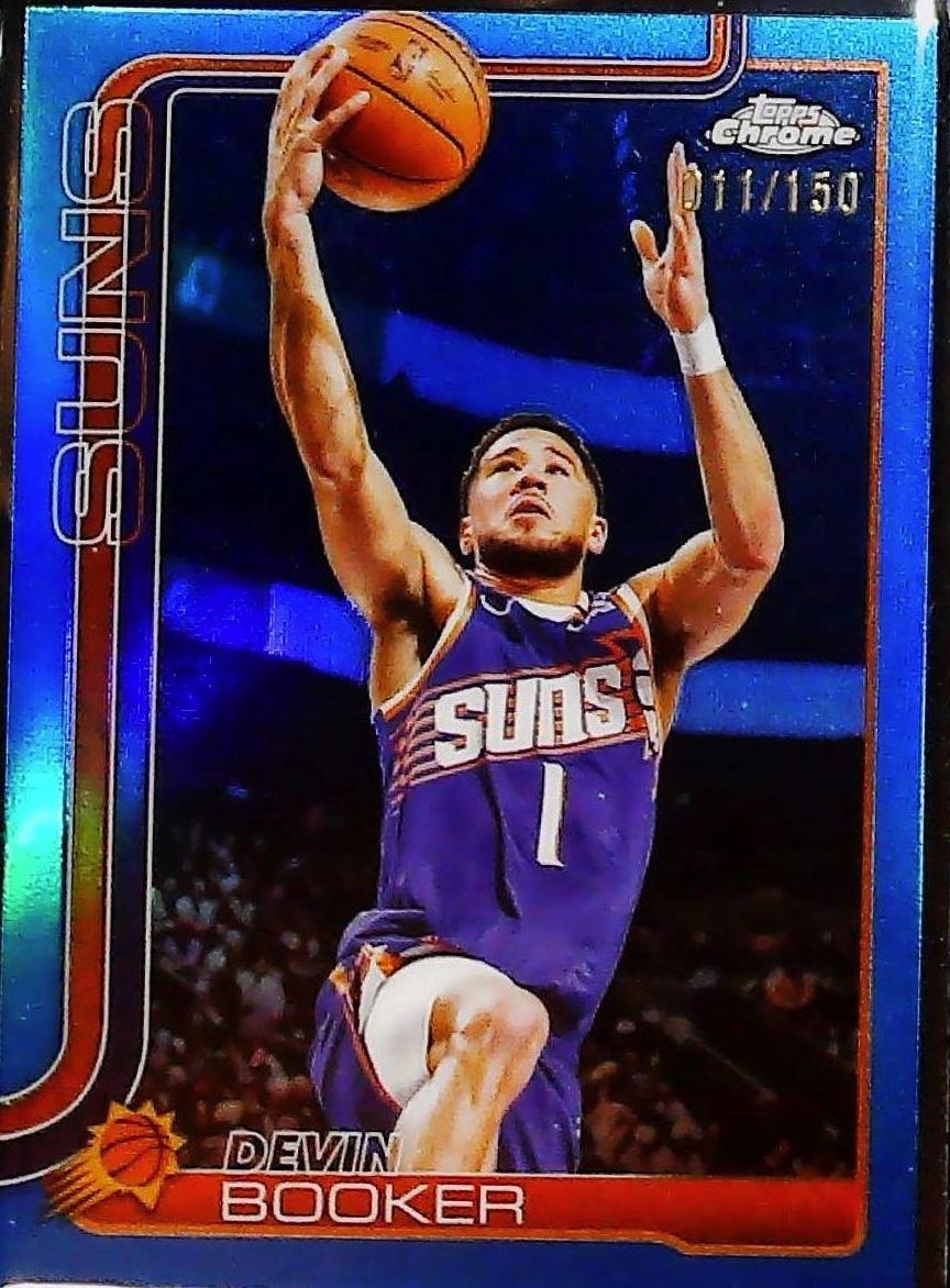 2025 Topps Chrome Basketball Blue Refractor Devin Booker #195