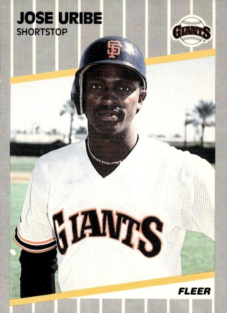 1989 Fleer Baseball Jose Uribe #345 SGC 8