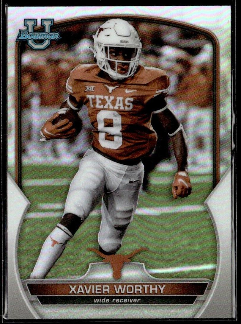 2022 Bowman University Chrome Football Refractor Xavier Worthy #29 SGC 9.5
