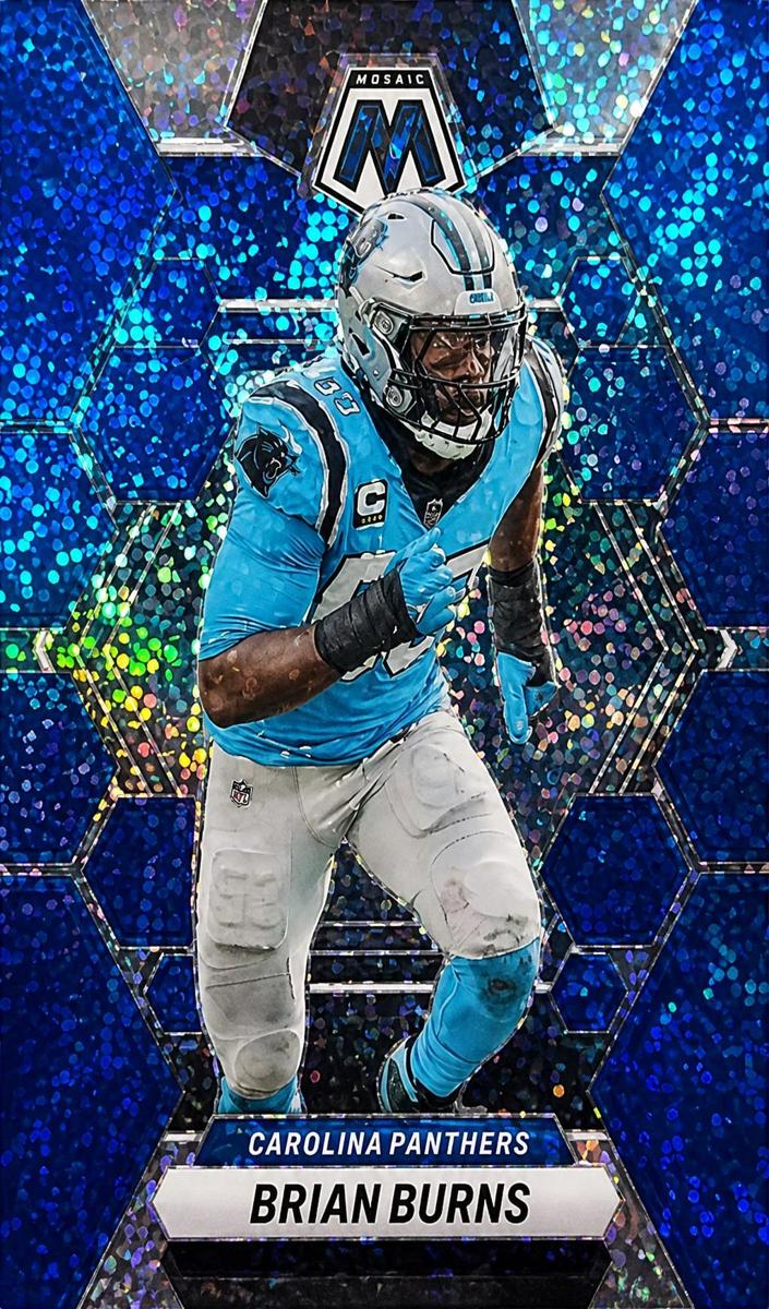 2023 Panini Mosaic Football Blue Sparkle Brian Burns #29