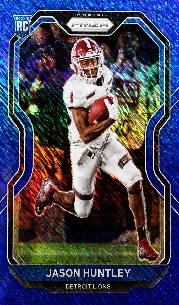 2020 Panini Prizm Football Blue Shimmer Prizm Jason Huntley #360