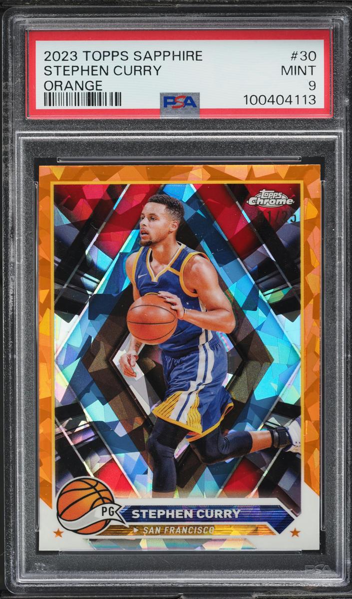 2023 Topps Chrome Sapphire Basketball Orange Stephen Curry #30 PSA 10