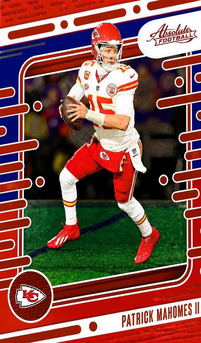 2024 Panini Absolute Football Red and Blue Patrick Mahomes II #50