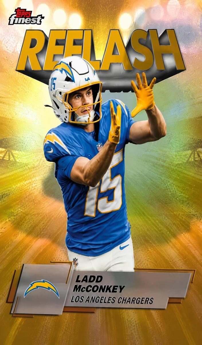 2025 Topps Finest Football Gold Refractor Ladd McConkey #RF-15