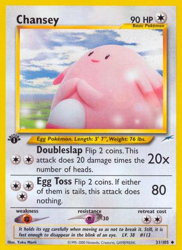 2002 Pokemon Neo Destiny 1st Edition Chansey #31 PSA 9