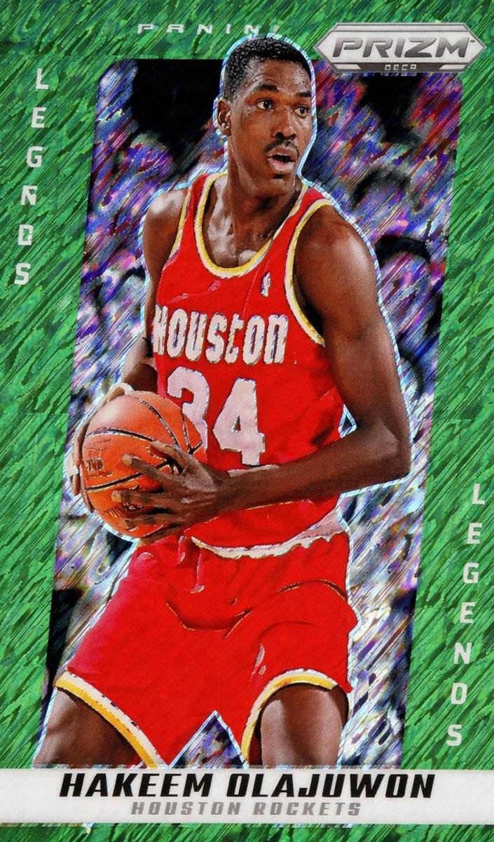 2024 Panini Prizm Deca Basketball Green Shimmer FOTL Hakeem Olajuwon #208