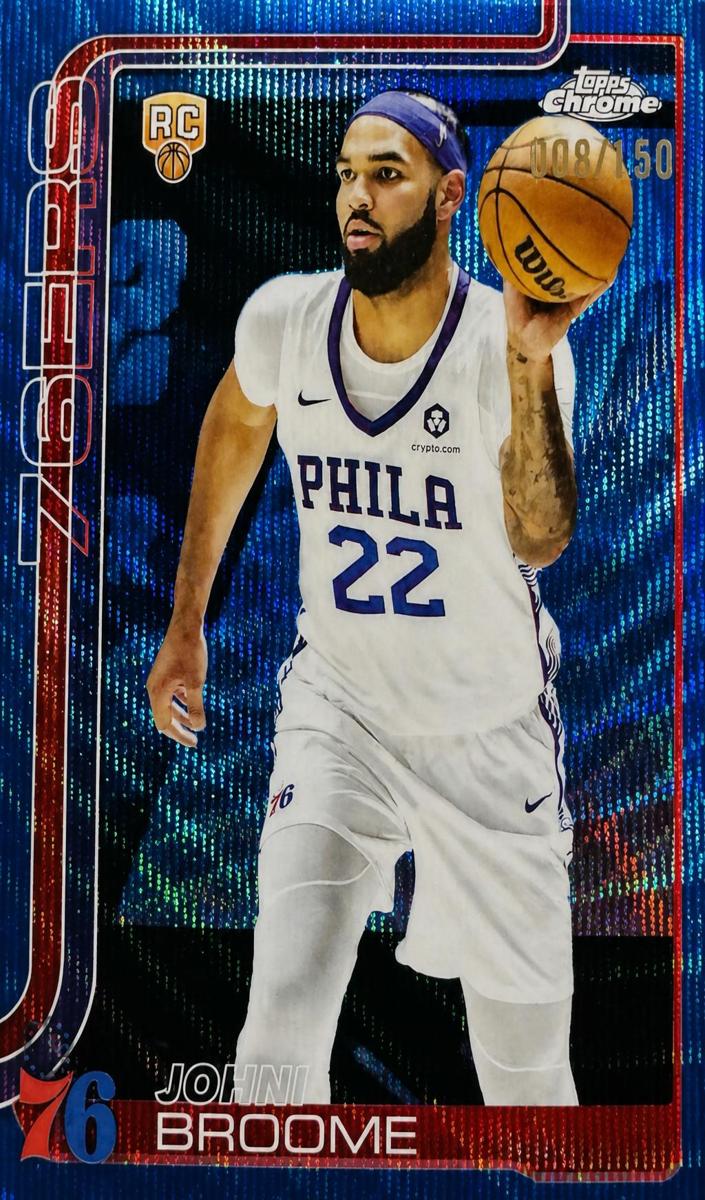 2025 Topps Chrome Basketball Blue Wave Refractor Johni Broome #285 PSA 10