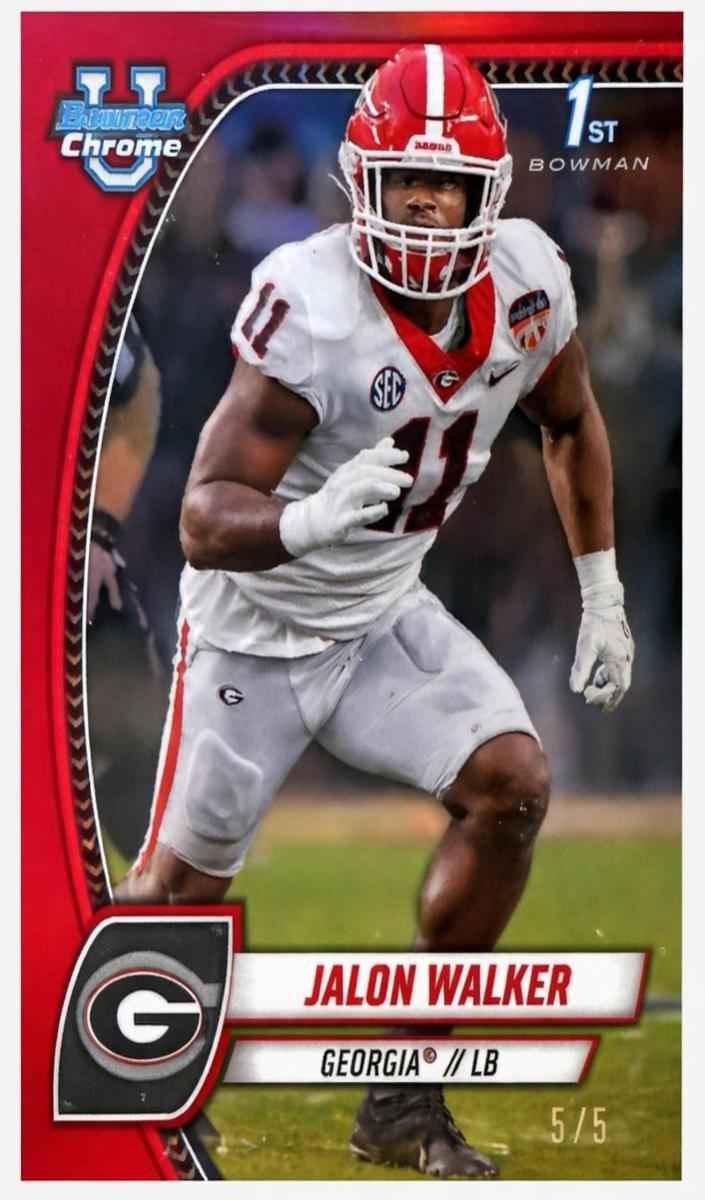 2024 Bowman Chrome University Football Red Refractor Jalon Walker #89