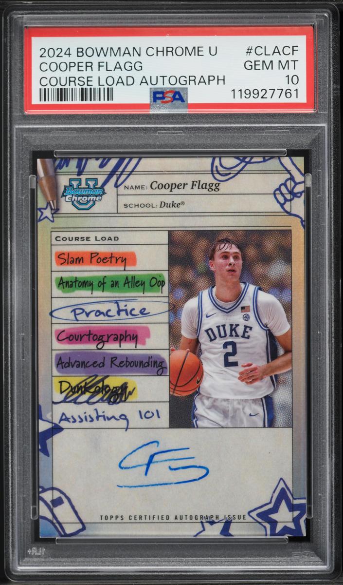 2024 Bowman Chrome University Basketball Cooper Flagg #CLA-CF PSA 10