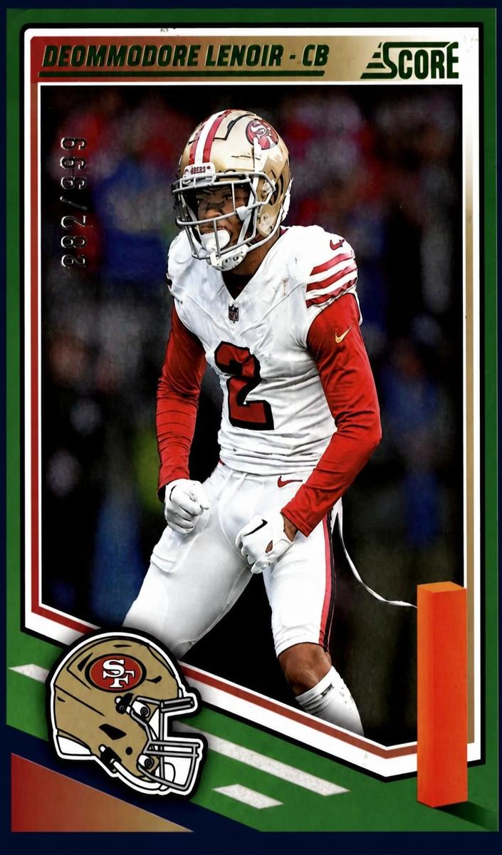 2025 Panini Score Football Dots Blue Deommodore Lenoir #184