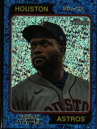 2023 Topps Heritage Baseball Blue Sparkle Yordan Alvarez #304